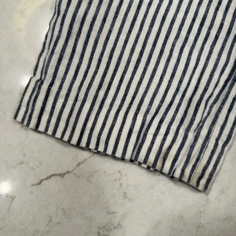 Chico’s Blue & White Striped 100% Linen Coastal Pants Chico's Size 0 Beach - Picture 14 of 16